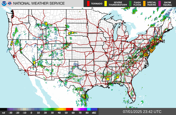 Weather radar map